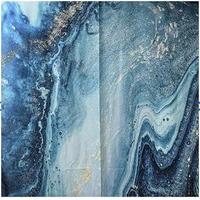 Штора с рисунком, БИРЮЗОВЫЙ МРАМОР, в ванную комнату, без колец, полиэстэр